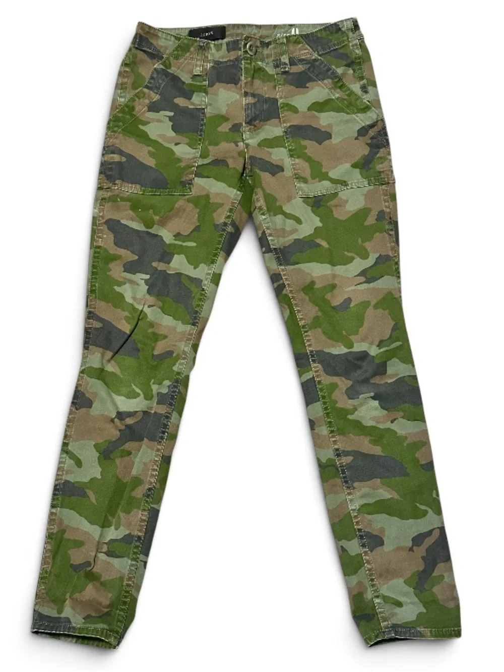 J. Crew Green Camo Utility Cargo Camp Pants Size 0. Inseam 28”